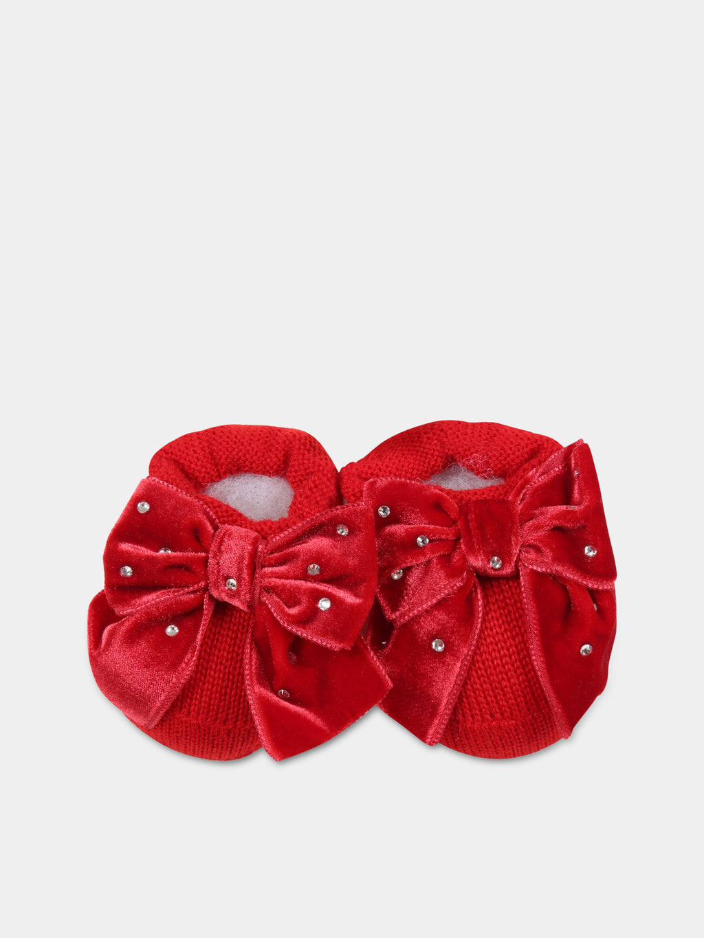 Red bootee for baby girl